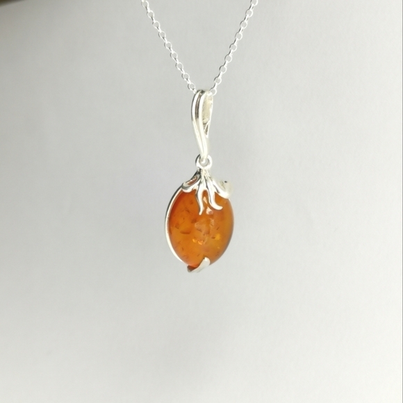 Genuine Baltic  Amber pendant in Sterling Silver 🆕 - Picture 6 of 7